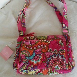 Vera Bradley Little Hipster Pink Swirls Purse